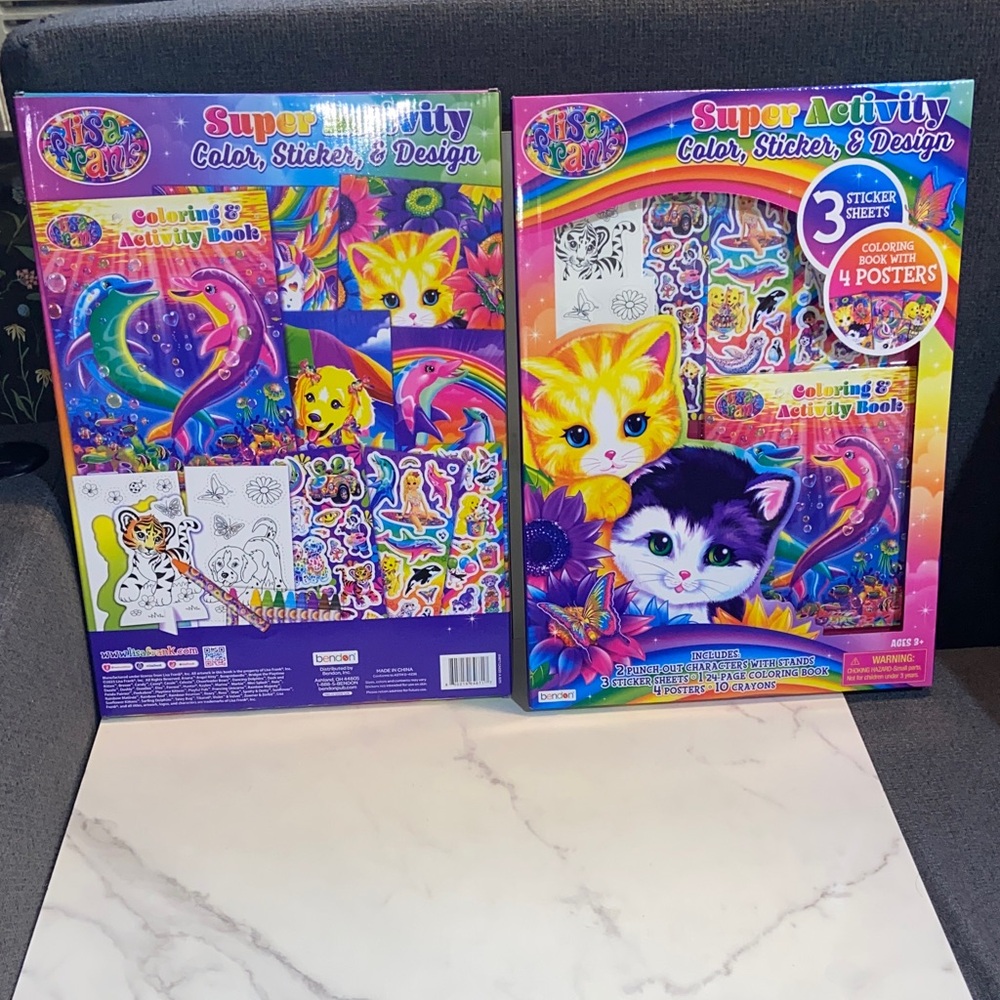 Lisa Frank Super Activity Color, Sticker & Design Book Set of 2